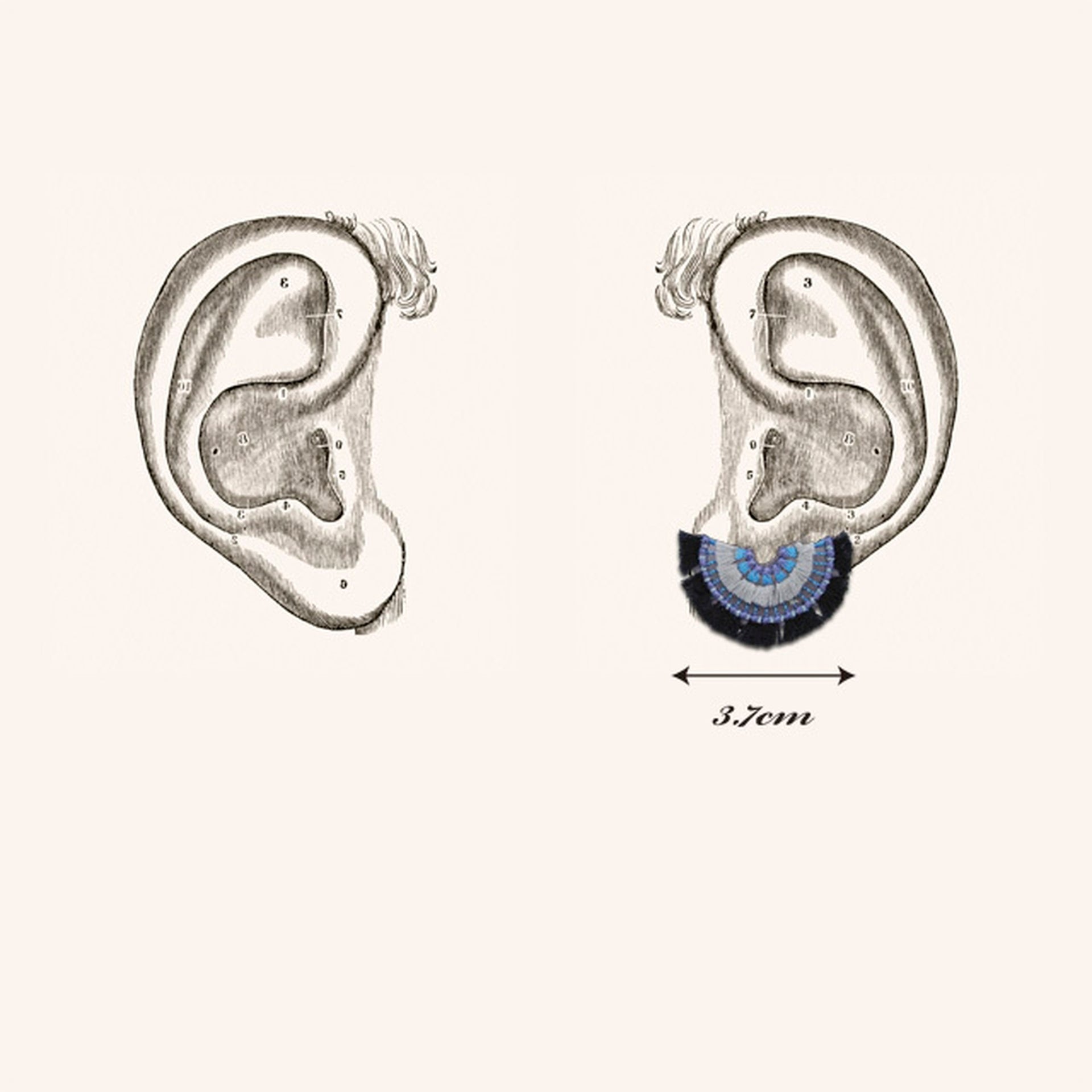 ARRO / BLOOM / 耳環耳夾 / 海軍藍