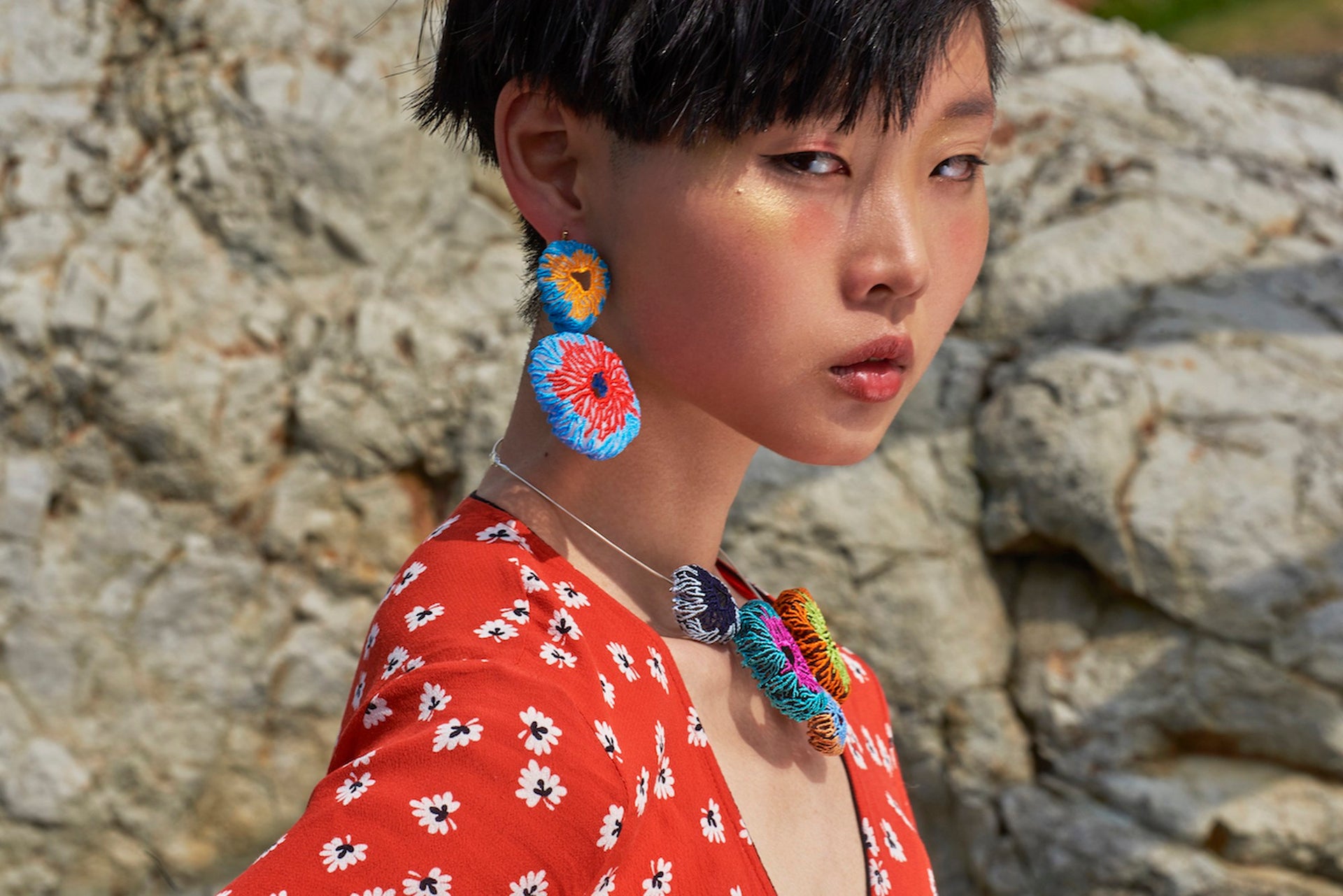 ARRO / CORAL EGG / EARRING / RED