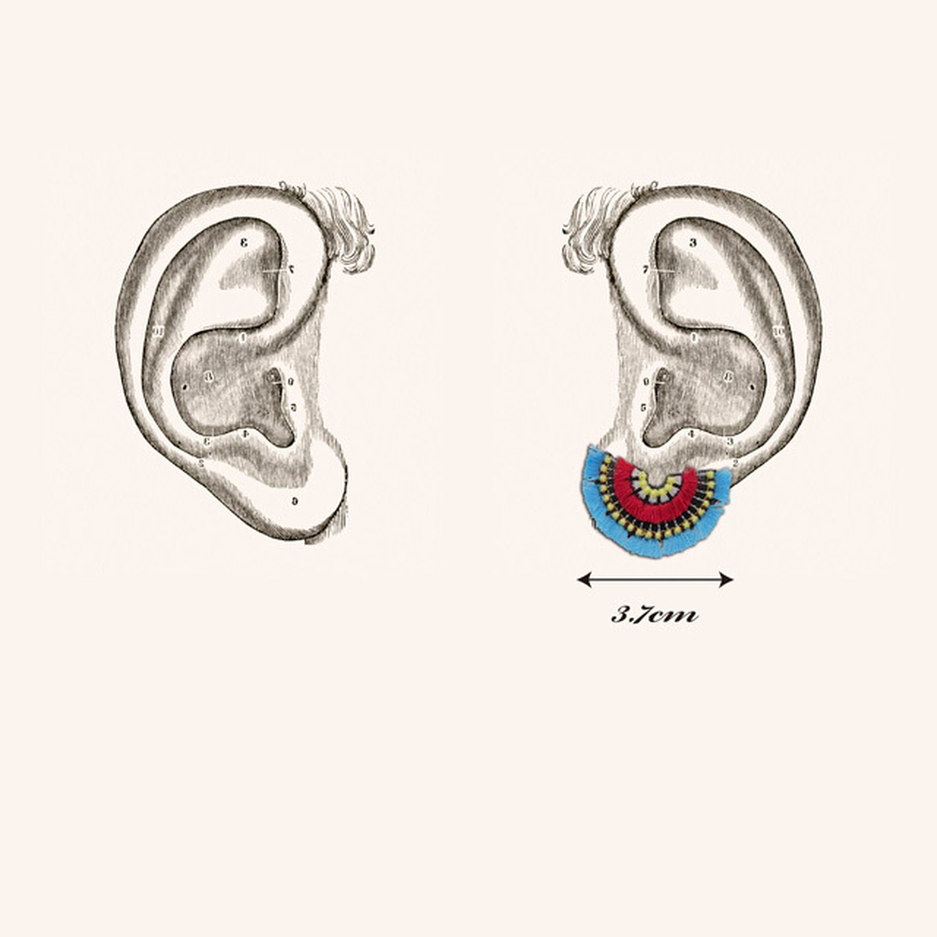 ARRO / BLOOM / 耳環耳夾 / 綠松石色